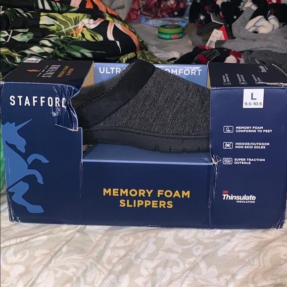 stafford memory foam slippers